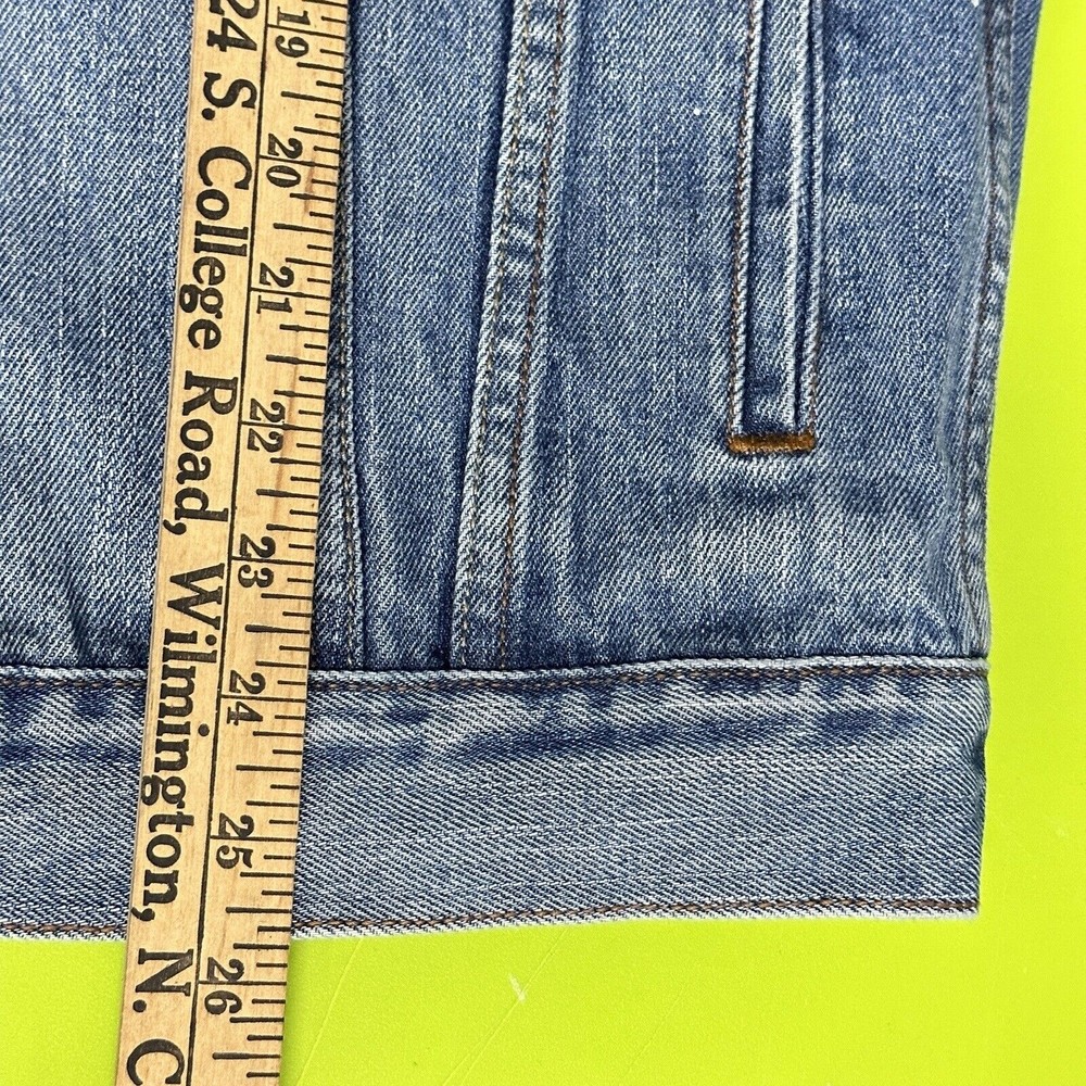 Vintage Levi's Blue Denim Jacket Standard Trucker Custom Painted Size M 70507 - Picture 13 of 14
